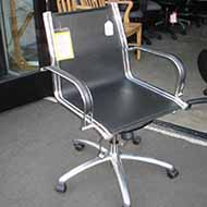 Modern Mid Back Chair (Black/Chrome)